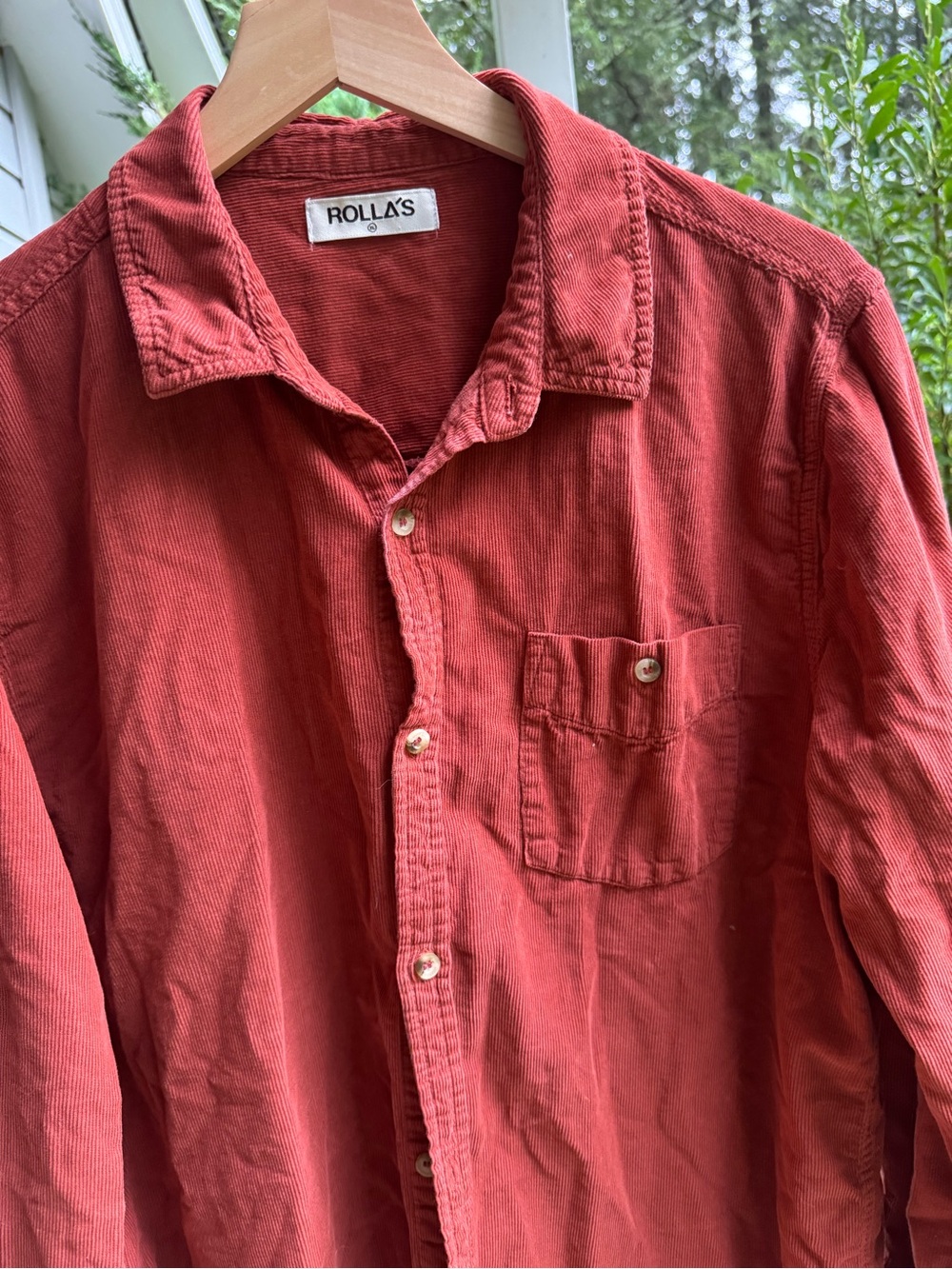 ROLLA'S Rust-Red Long-Sleeve Button-Down Shirt - Picture 3 of 6